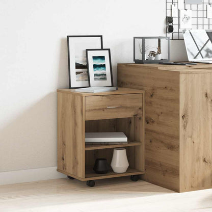 vidaXL Rolling Cabinet Artisan Oak 46x36x59 cm Engineered Wood