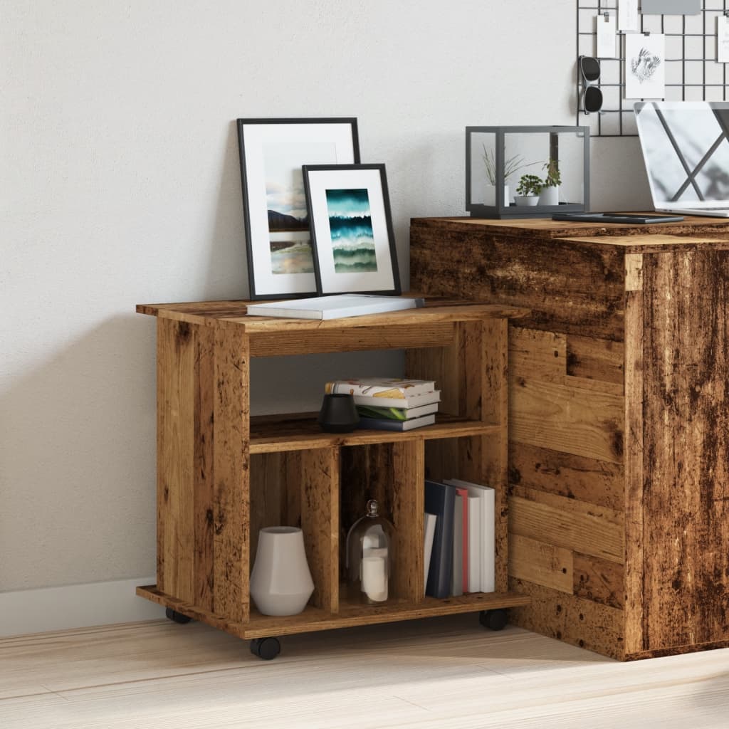vidaXL Rolling Cabinet Old Wood 60x45x60 cm Engineered Wood