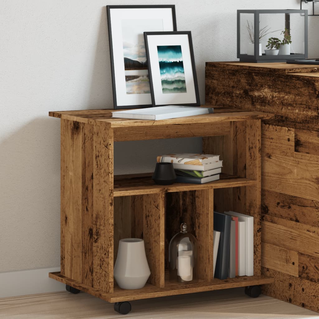 vidaXL Rolling Cabinet Old Wood 60x45x60 cm Engineered Wood