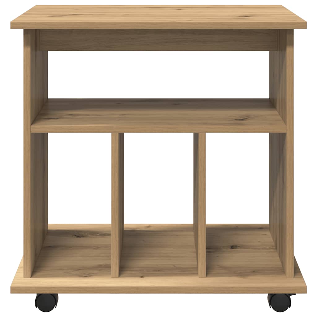vidaXL Rolling Cabinet Artisan Oak 60x45x60 cm Engineered Wood