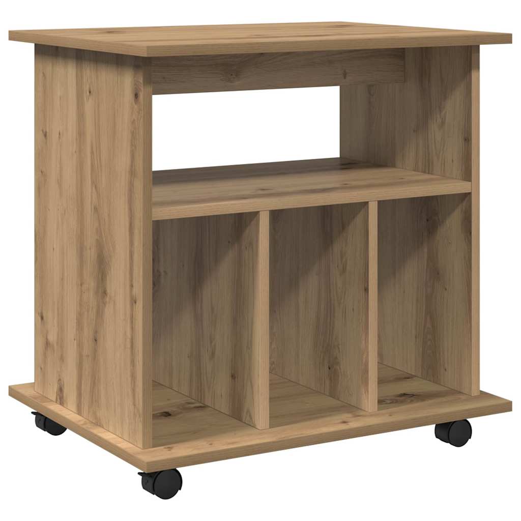 vidaXL Rolling Cabinet Artisan Oak 60x45x60 cm Engineered Wood