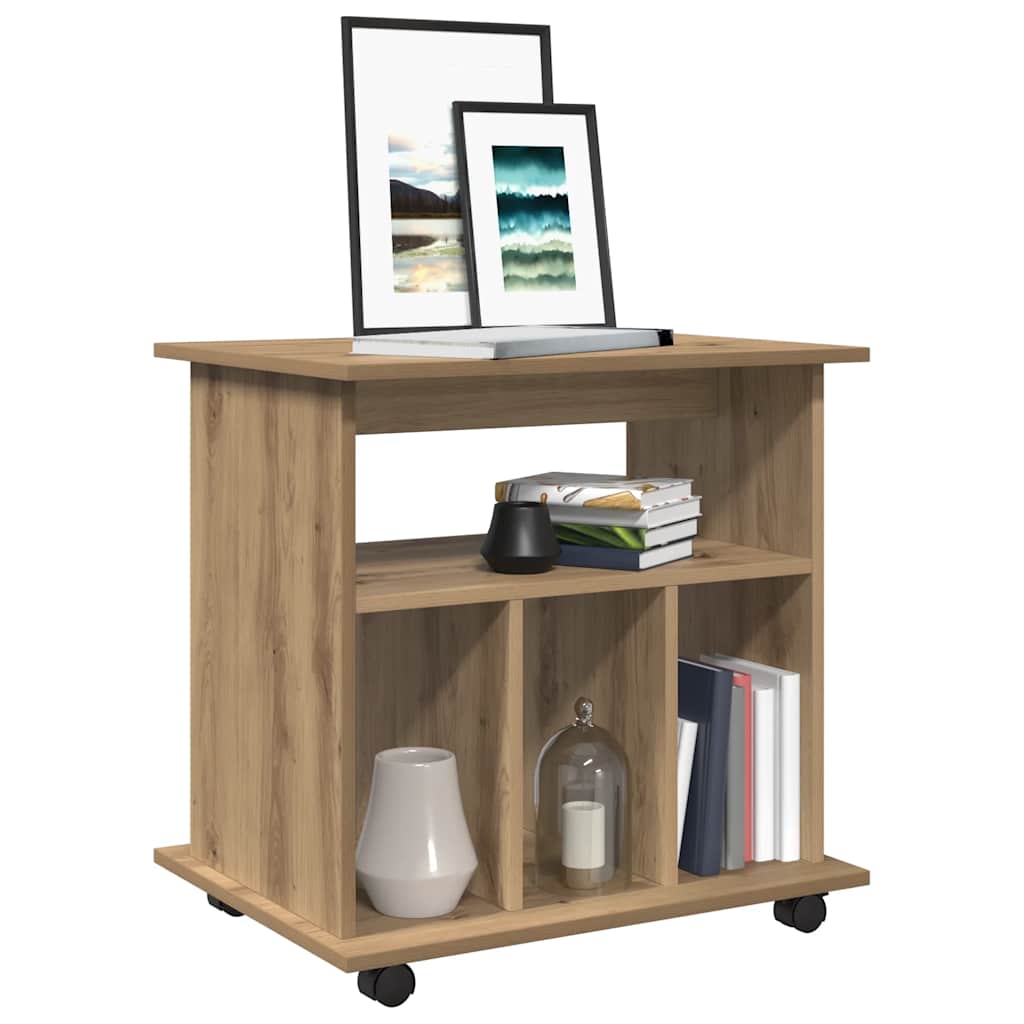 vidaXL Rolling Cabinet Artisan Oak 60x45x60 cm Engineered Wood
