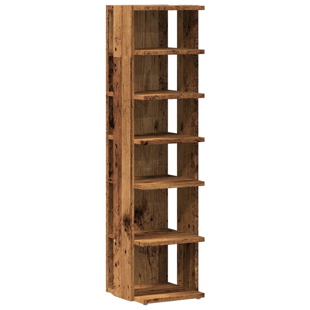 vidaXL Shoe Cabinet Old Wood 28x27x102 cm Engineered Wood