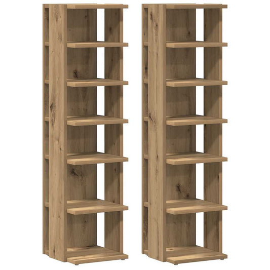 vidaXL Shoe Cabinets 2 pcs Artisan Oak 28x27x102 cm Engineered Wood