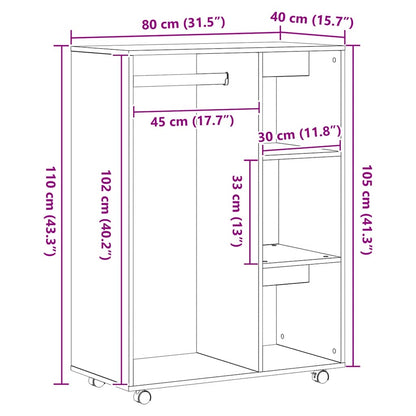 vidaXL Wardrobe Artisan Oak 80x40x110 cm Engineered Wood