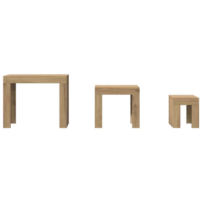 vidaXL Nesting Coffee Tables 3 pcs Artisan Oak Engineered Wood