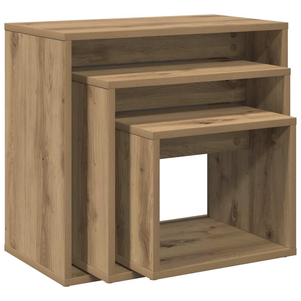 vidaXL Nesting Tables 3 pcs Artisan Oak Engineered Wood