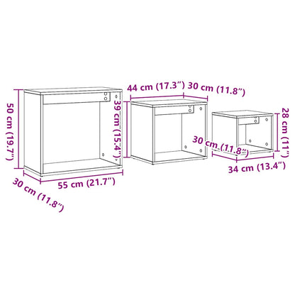 vidaXL Nesting Tables 3 pcs Artisan Oak Engineered Wood