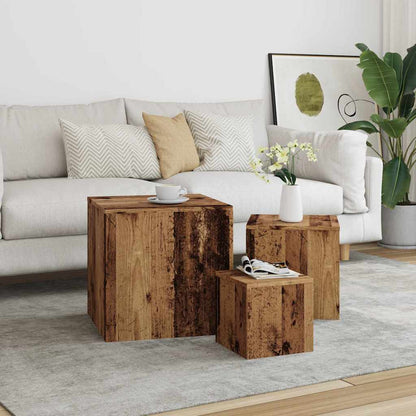 vidaXL Side Tables 3 pcs Old Wood Engineered Wood