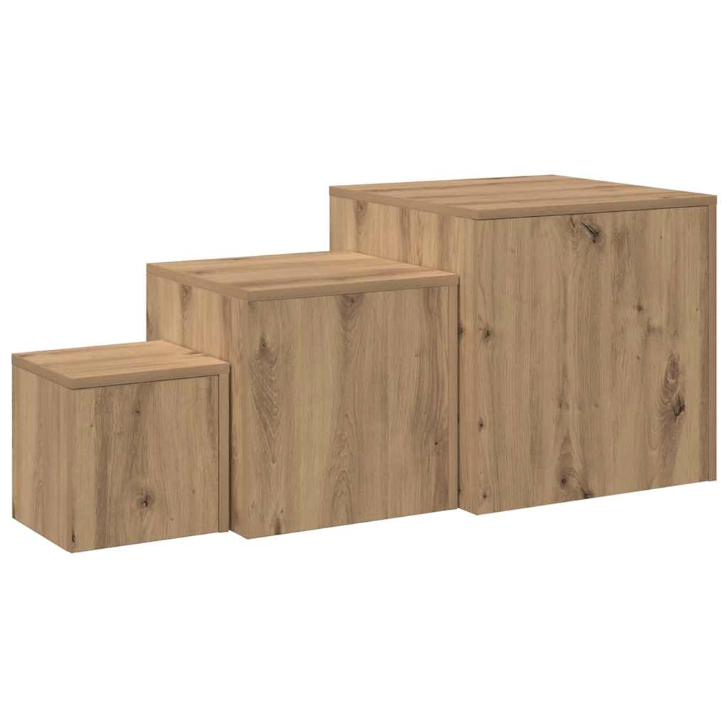vidaXL Side Tables 3 pcs Artisan Oak Engineered Wood