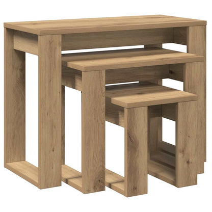 vidaXL Nest of Tables 3 pcs Artisan Oak Engineered Wood