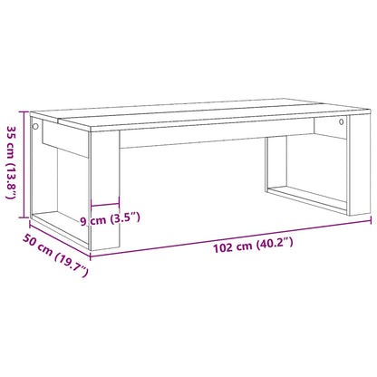 vidaXL Coffee Table Artisan Oak 102x50x35 cm Engineered Wood