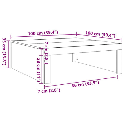 vidaXL Coffee Table Old Wood 100x100x35 cm Engineered Wood