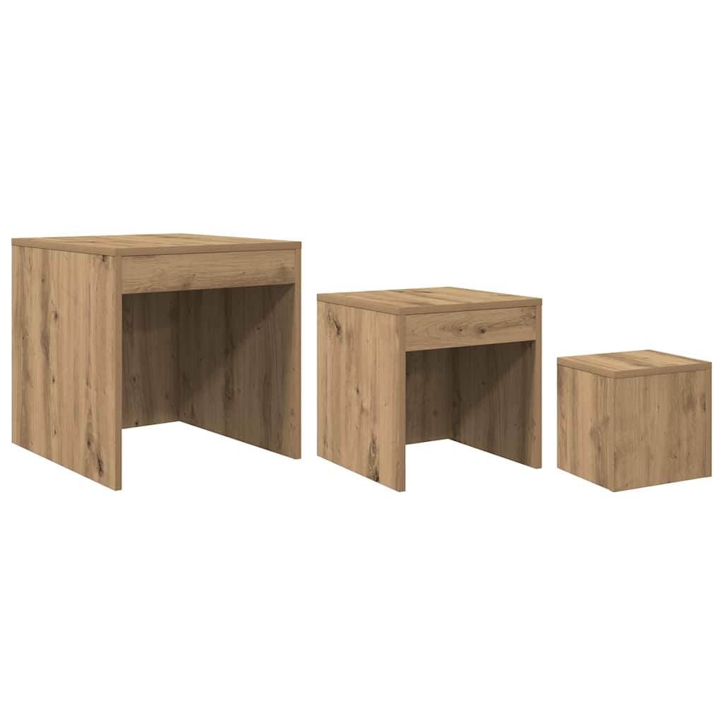 vidaXL Nesting Tables 3 pcs Artisan Oak Engineered Wood
