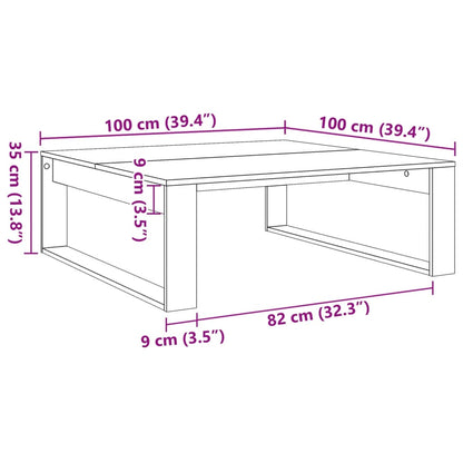 vidaXL Coffee Table Old Wood 100x100x35 cm Engineered Wood
