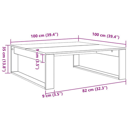 vidaXL Coffee Table Artisan Oak 100x100x35 cm Engineered Wood