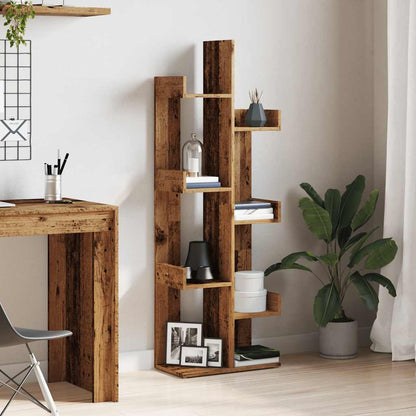vidaXL Book Cabinet Old Wood 48x25,5x140 cm Engineered Wood