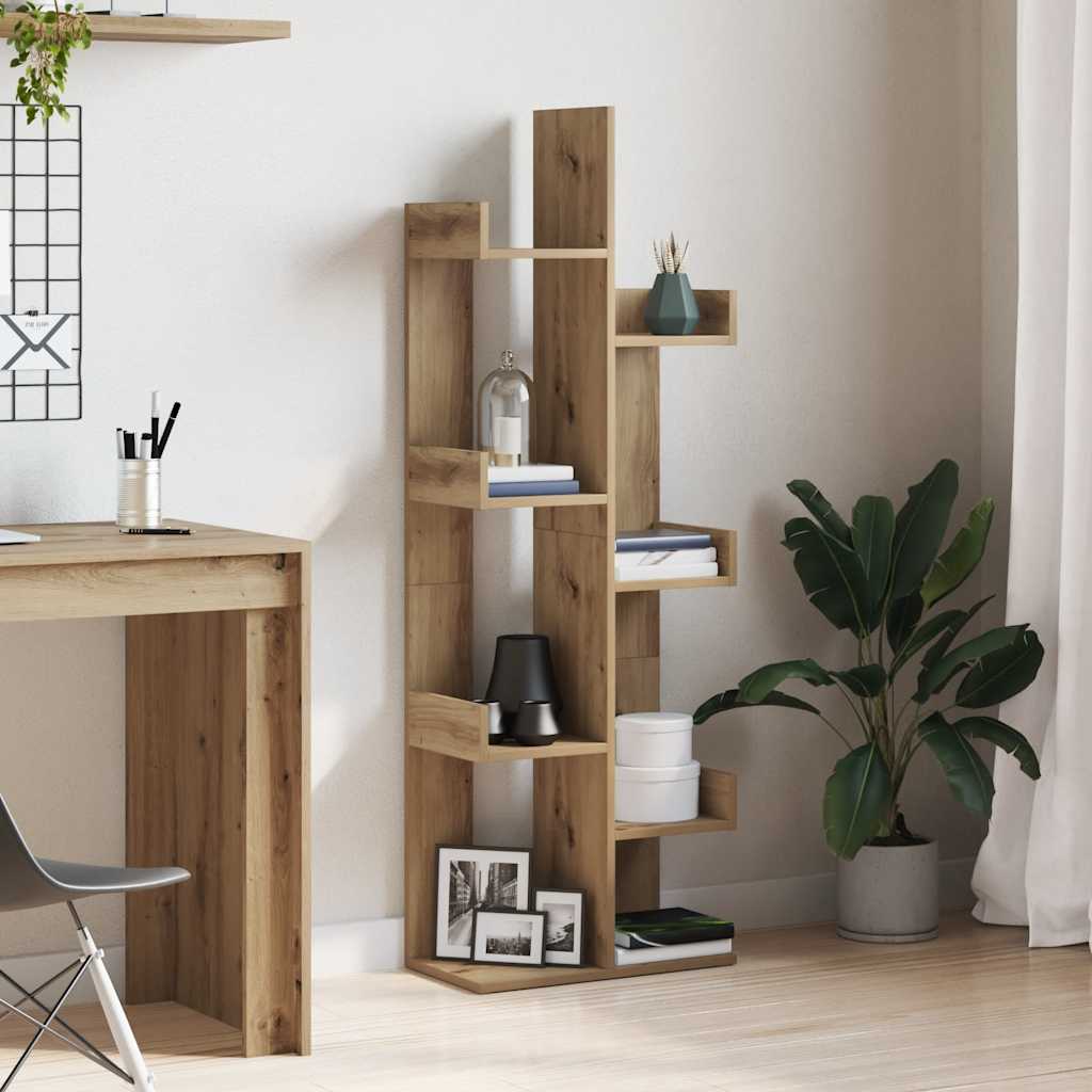 vidaXL Book Cabinet Artisan Oak 48x25,5x140 cm Engineered Wood