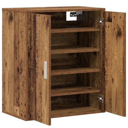 vidaXL Shoe Cabinet Old Wood 60x35x70 cm Engineered Wood