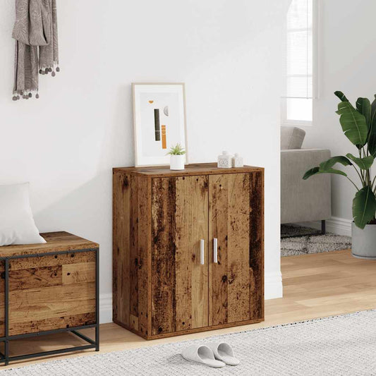 vidaXL Shoe Cabinet Old Wood 60x35x70 cm Engineered Wood