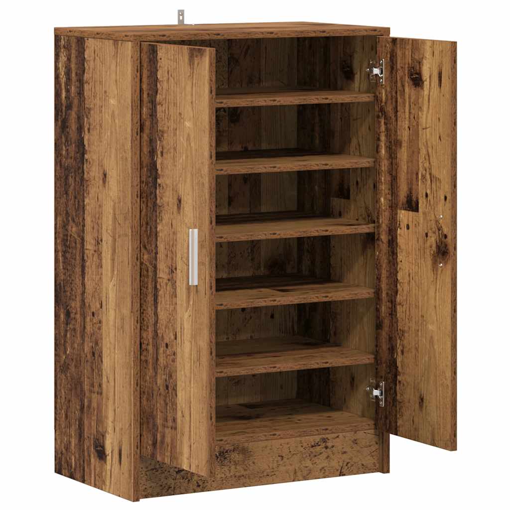 vidaXL Shoe Cabinet Old Wood 60x35x92 cm Engineered Wood