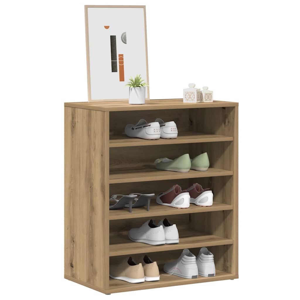 vidaXL Shoe Cabinet Artisan Oak 60x35x70 cm Engineered Wood