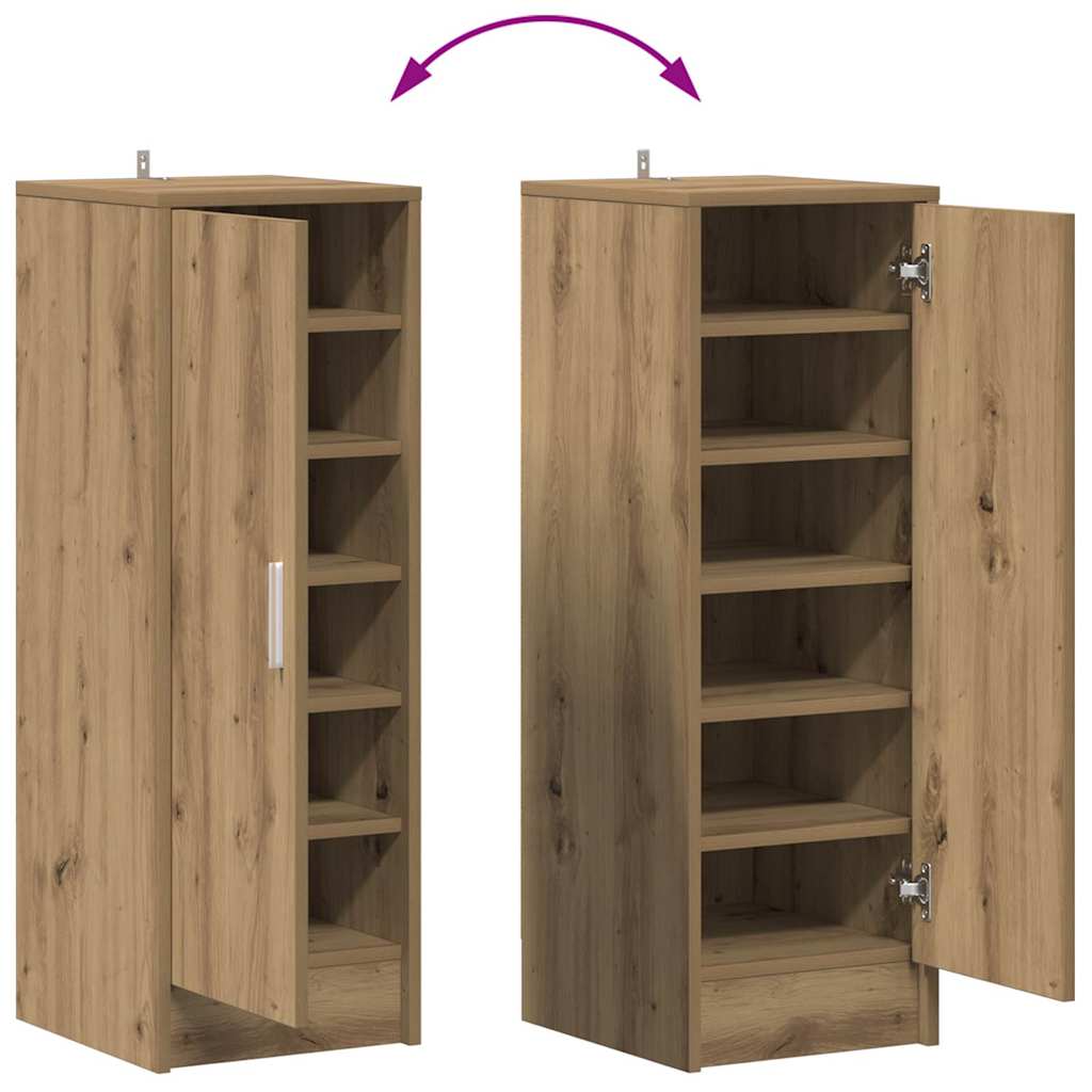 vidaXL Shoe Cabinet Artisan Oak 32x35x92 cm Engineered Wood