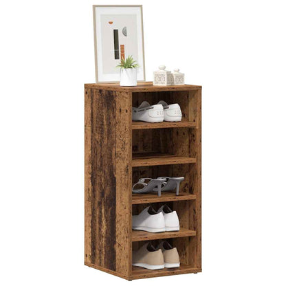 vidaXL Shoe Cabinet Old Wood 32x35x70 cm Engineered Wood