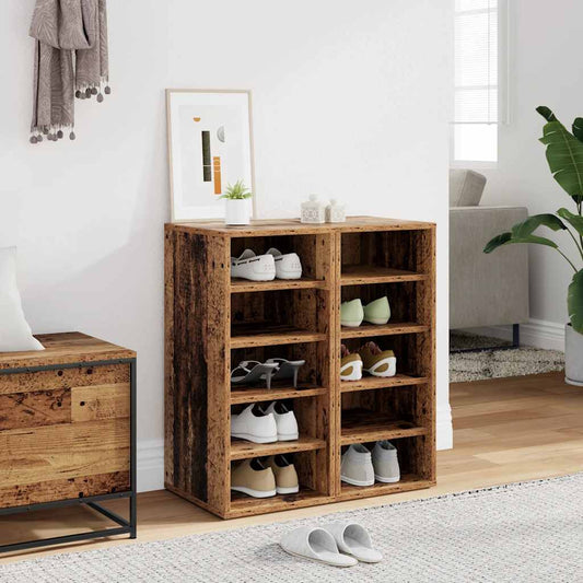 vidaXL Shoe Cabinets 2 pcs Old Wood 32x35x70 cm Engineered Wood
