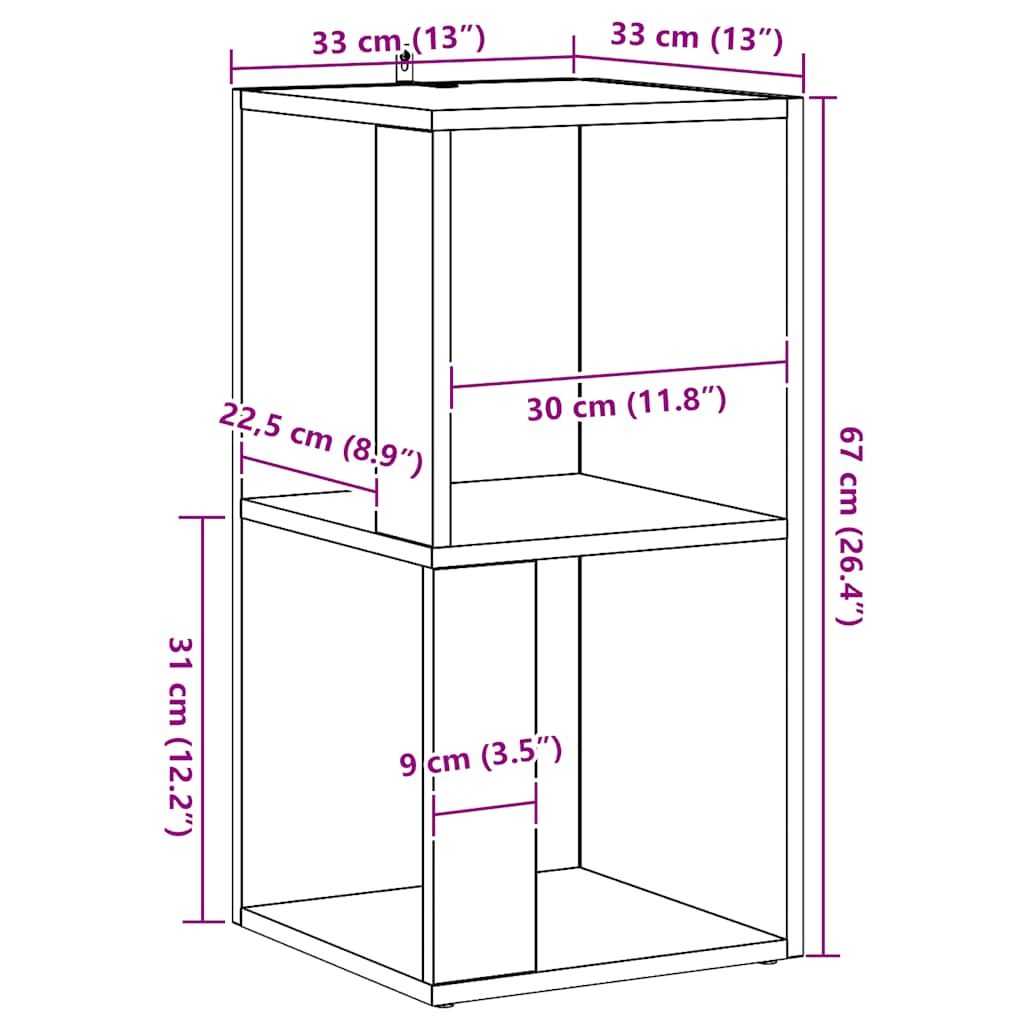 vidaXL Corner Cabinet Artisan Oak 33x33x67 cm Engineered Wood