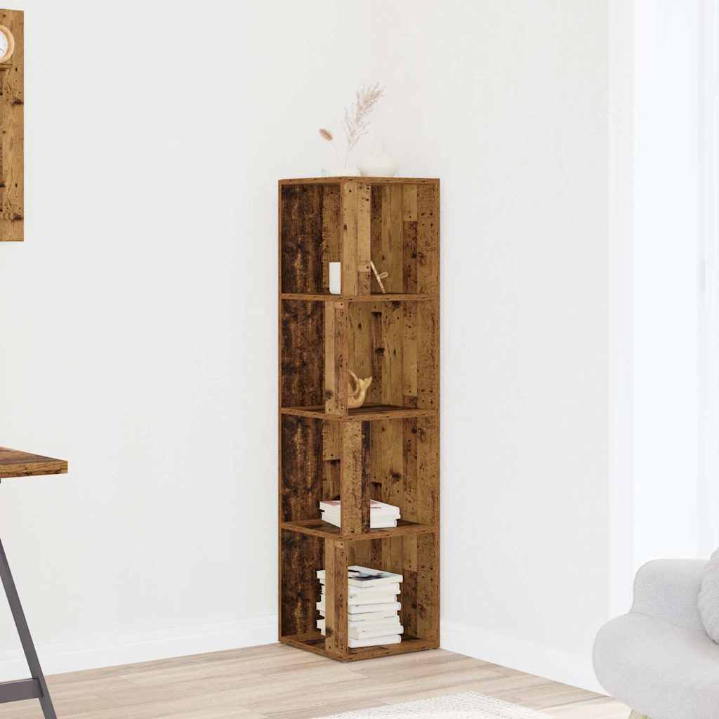 vidaXL Corner Cabinet Old Wood 33x33x132 cm Engineered Wood