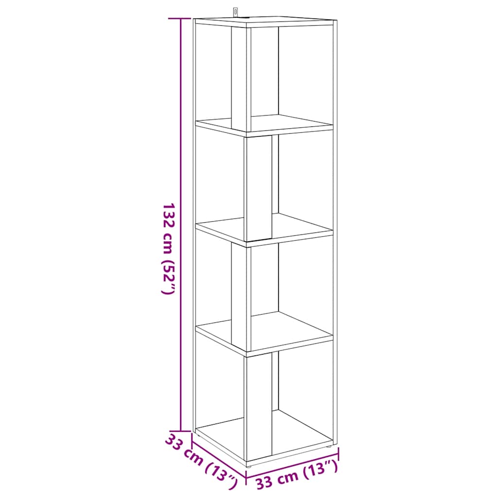 vidaXL Corner Cabinet Artisan Oak 33x33x132 cm Engineered Wood