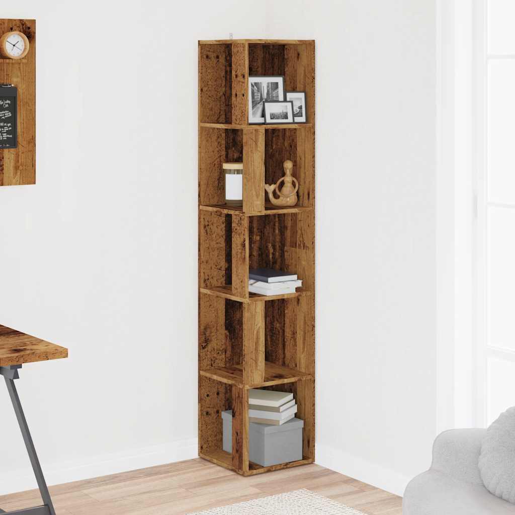 vidaXL Corner Cabinet Old Wood 33x33x165 cm Engineered Wood