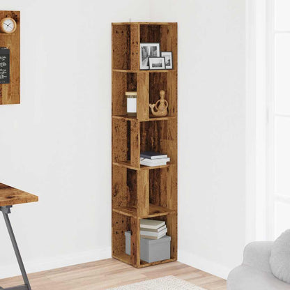 vidaXL Corner Cabinet Old Wood 33x33x165 cm Engineered Wood