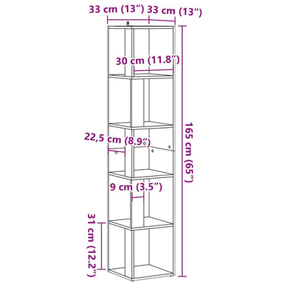 vidaXL Corner Cabinet Old Wood 33x33x165 cm Engineered Wood