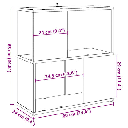 vidaXL Book Cabinet Artisan Oak 60x24x63 cm Engineered Wood