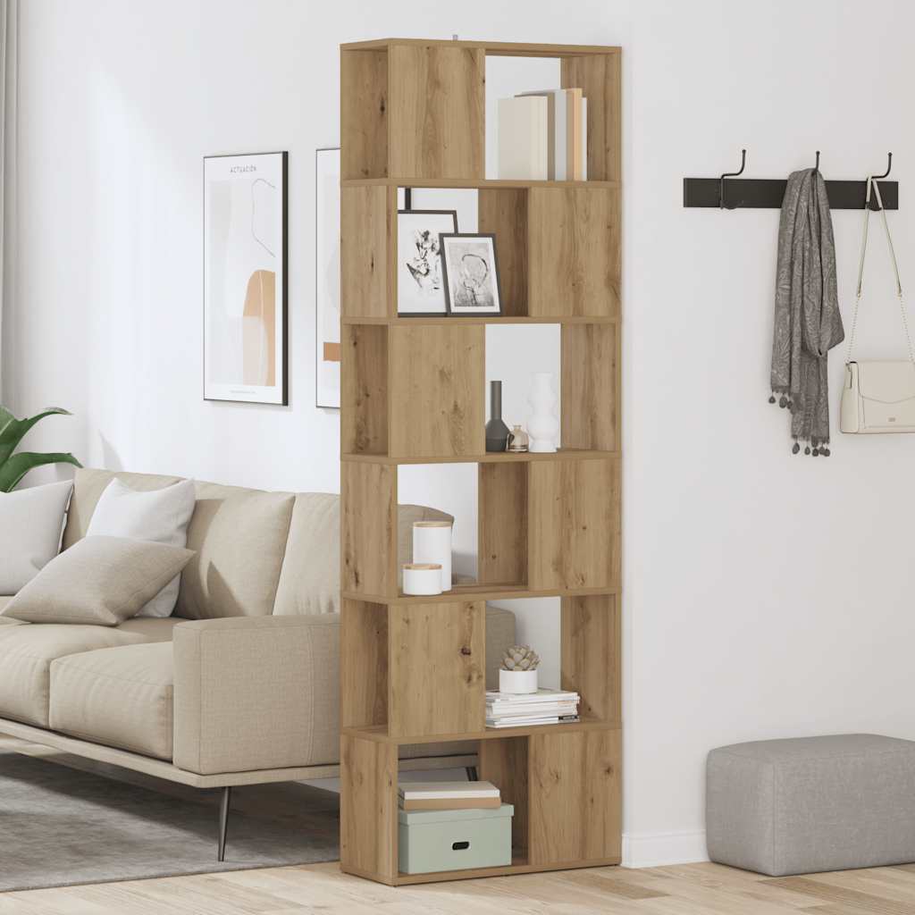 vidaXL Book Cabinet/Room Divider Artisan Oak 60x24x186 cm