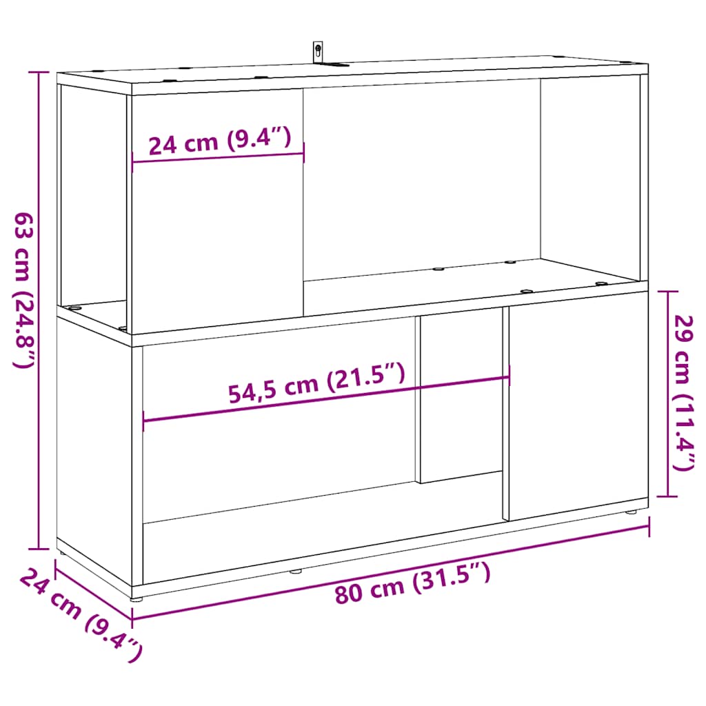 vidaXL Book Cabinet/Room Divider Artisan Oak 80x24x63 cm