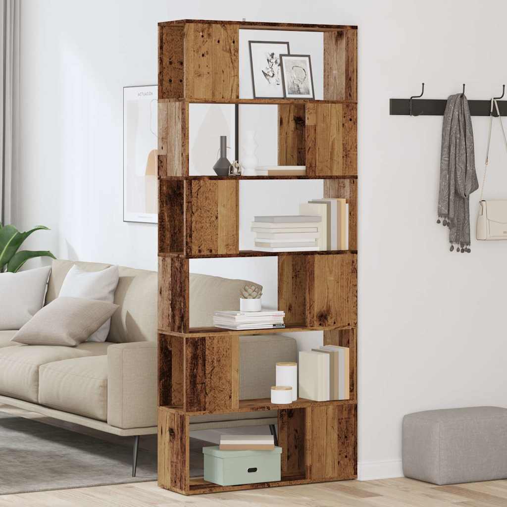 vidaXL Book Cabinet/Room Divider Old Wood 80x24x186 cm