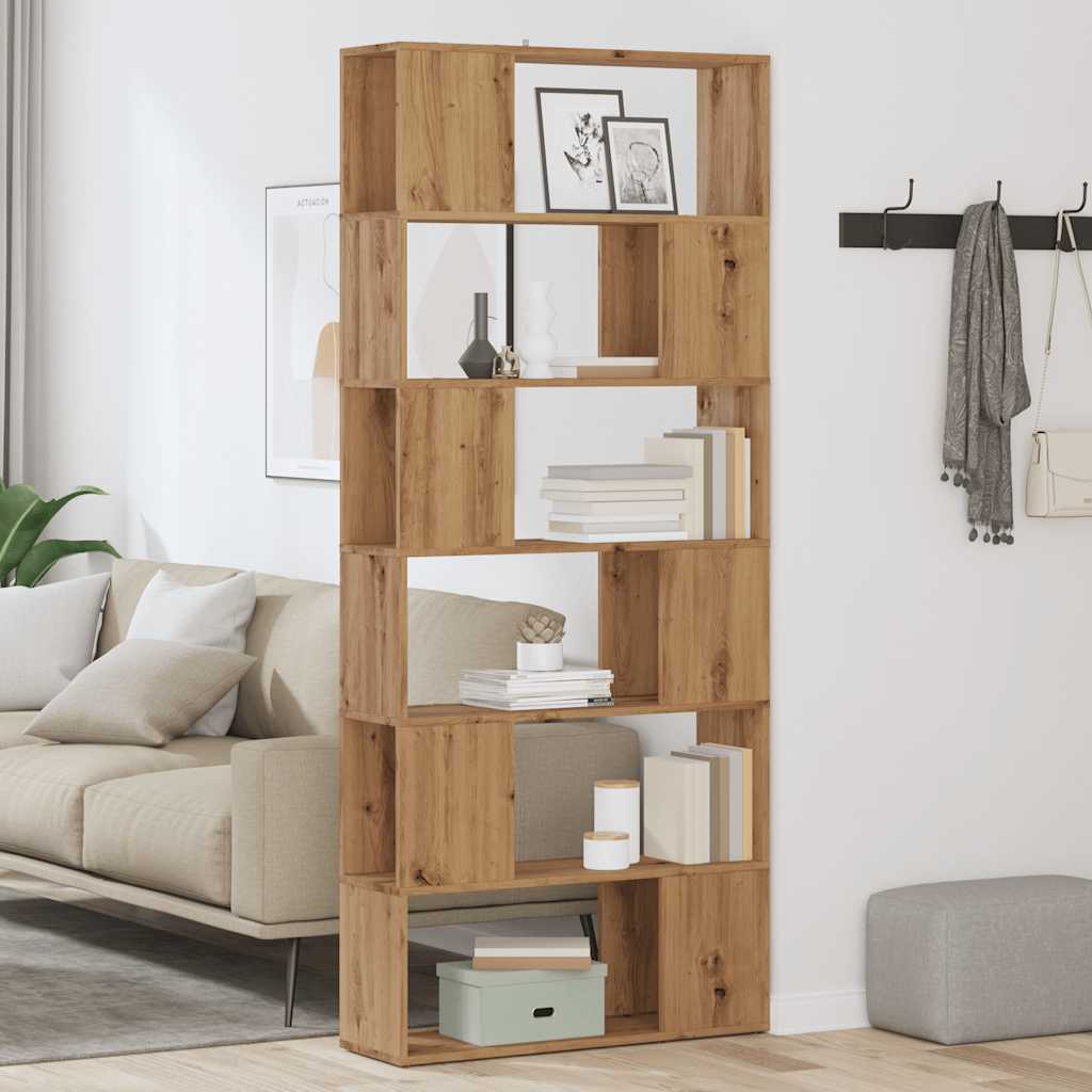 vidaXL Book Cabinet/Room Divider Artisan Oak 80x24x186 cm