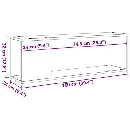 vidaXL TV Cabinet Artisan Oak 100x24x32 cm Engineered Wood