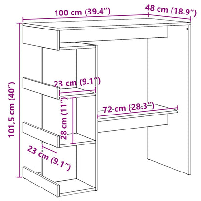 vidaXL Bar Table with Storage Rack Artisan Oak 100x48x101.5 cm