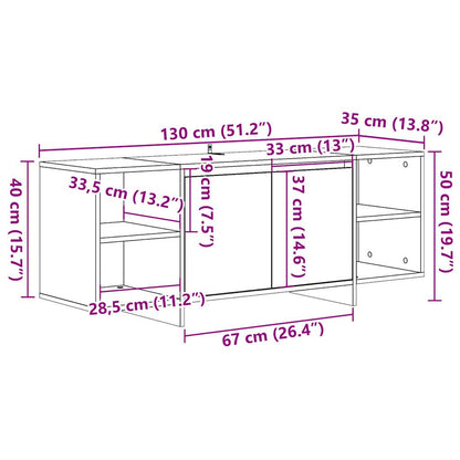 vidaXL TV Cabinet Artisan Oak 130x35x50 cm Engineered Wood