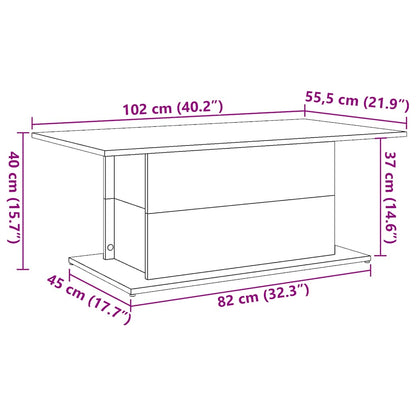 vidaXL Coffee Table Old Wood 102x55,5x40 cm Engineered Wood