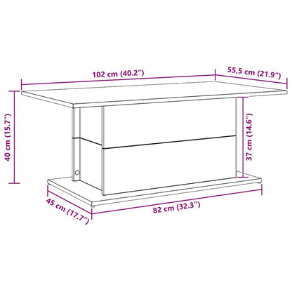 vidaXL Coffee Table Artisan Oak 102x55,5x40 cm Engineered Wood