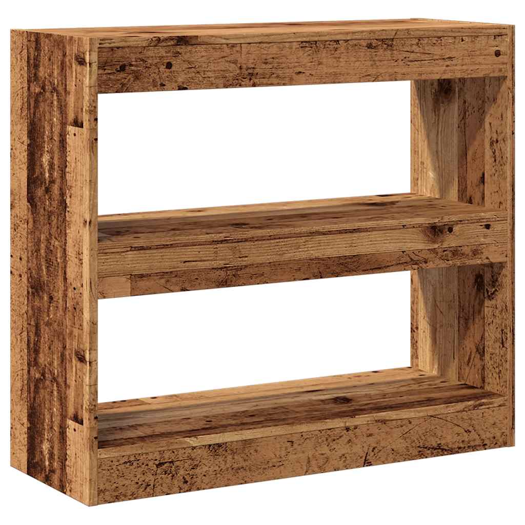 vidaXL Book Cabinet/Room Divider Old Wood 80x30x72 cm