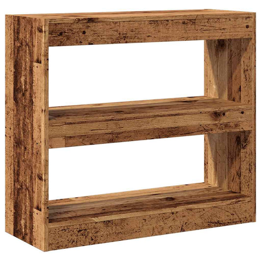 vidaXL Book Cabinet/Room Divider Old Wood 80x30x72 cm