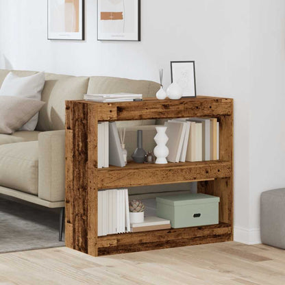 vidaXL Book Cabinet/Room Divider Old Wood 80x30x72 cm