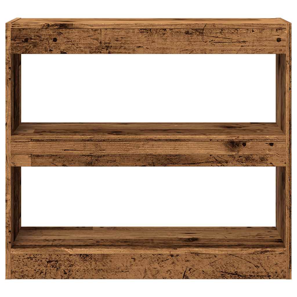 vidaXL Book Cabinet/Room Divider Old Wood 80x30x72 cm