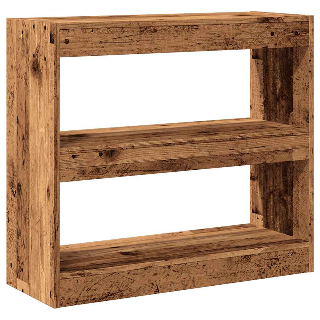 vidaXL Book Cabinet/Room Divider Old Wood 80x30x72 cm